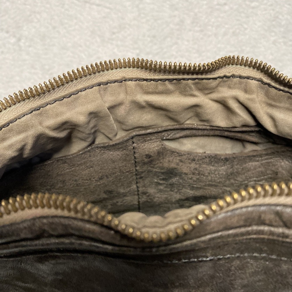 Johnny Was Leather Purse Bag Brown Crossbody Woven Hobo Italy Boho No‎ Strap - Picture 8 of 13